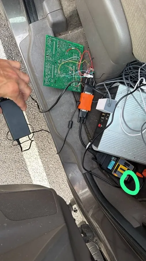 Programming equipment inside vehicle
