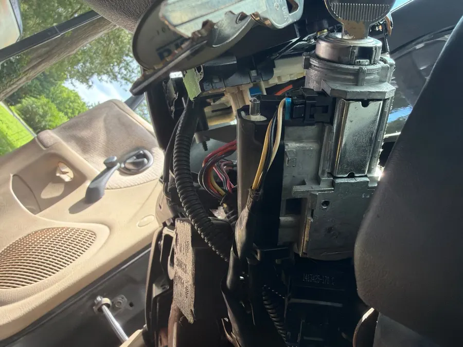 Ignition replacement in a steering column