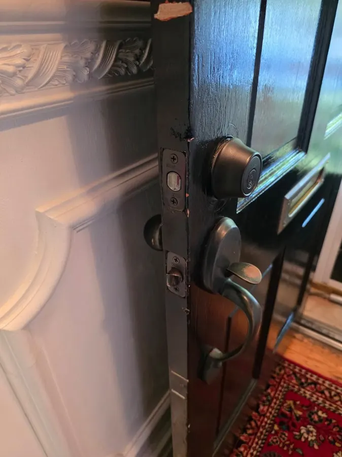 Mortise lock on a home front door